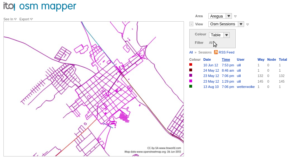 OSM Mapper ejemplo con Aregua