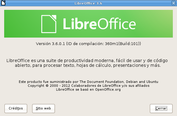 LibreOffice 3.6.0 en Ubuntu 12.04