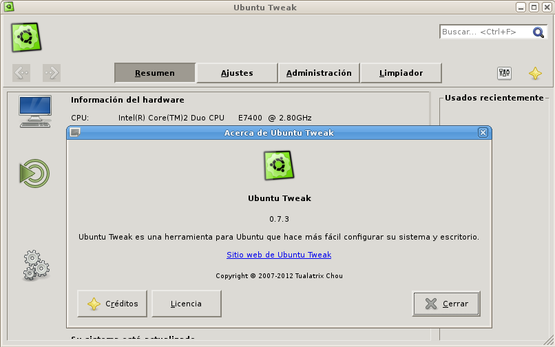 Ubuntu Tweak 0.7.3 en Ubuntu 12.04