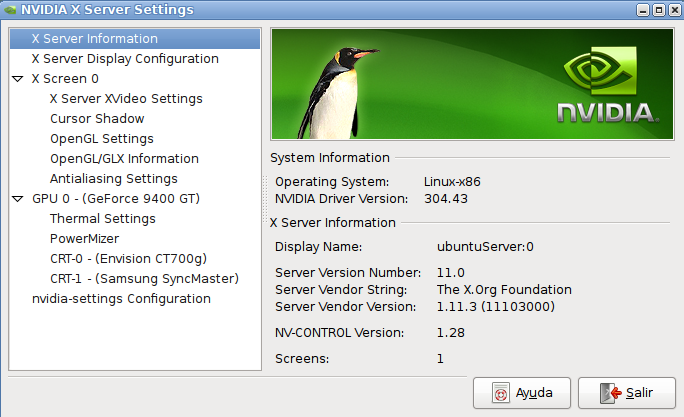 Driver de Nvidia en Ubuntu Server 12.04