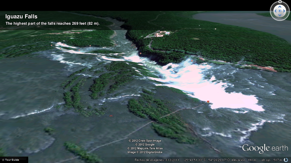 Iguazu Falls en Google Earth