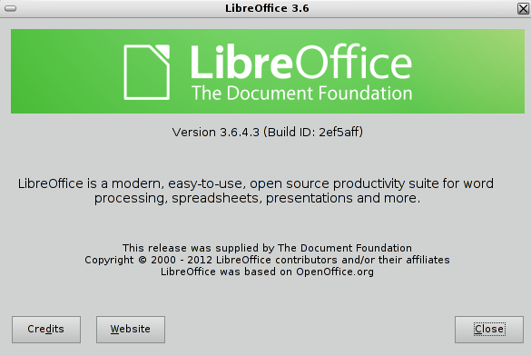 LibreOffice 3.6.4 en Debian Squeeze