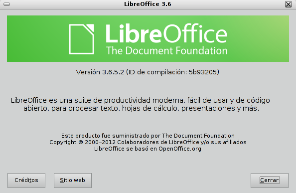 LibreOffice 3.6.5 en Debian Squeeze