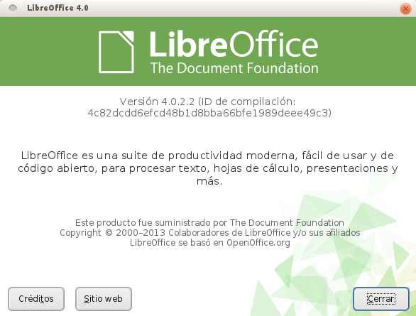 LibreOffice 4.0.2 en Ubuntu 13.04