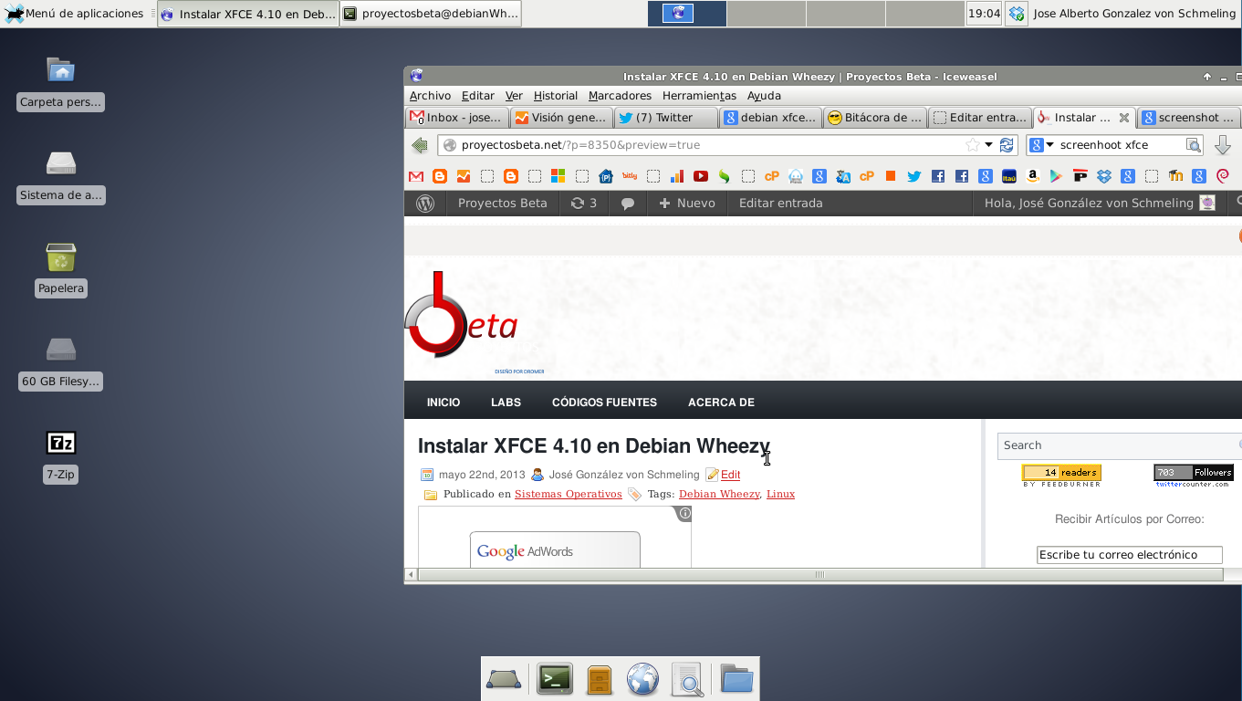 XFCE 4.10 en Debian Wheezy