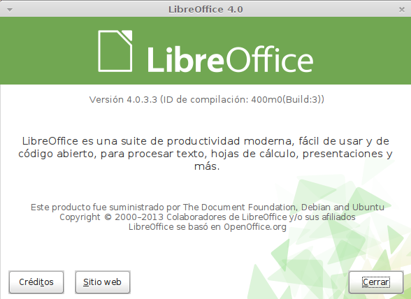 LibreOffice 4.0.3 en Linux Mint 15