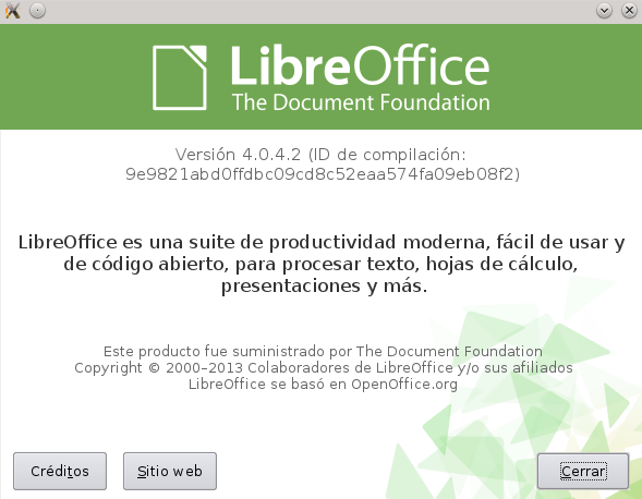 LibreOffice 4.0.4 en openSUSE 12.3