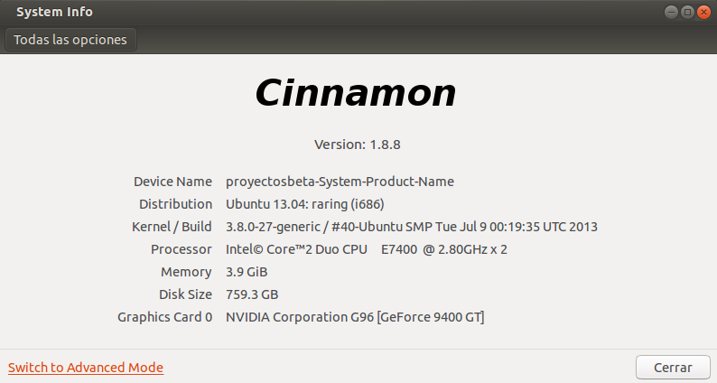 Cinnamon 1.8 en Ubuntu 13.04