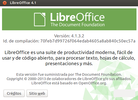 LibreOffice 4.1.3 en Ubuntu 13.04