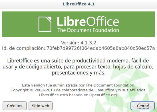 LibreOffice 4.1.3 en Ubuntu 13.10