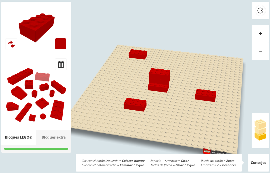 Probando una app de Lego en Google Chrome usando WebGL