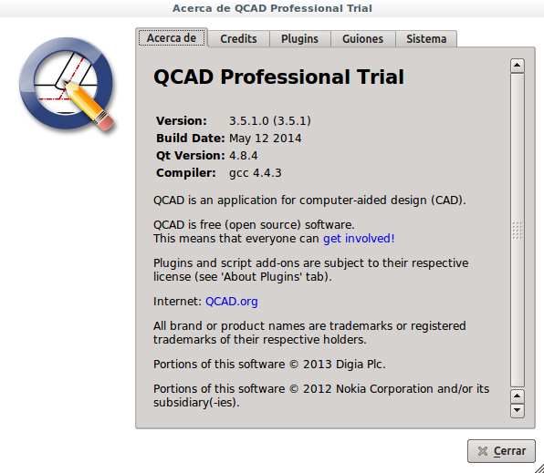 QCAD en Ubuntu 14.04 LTS