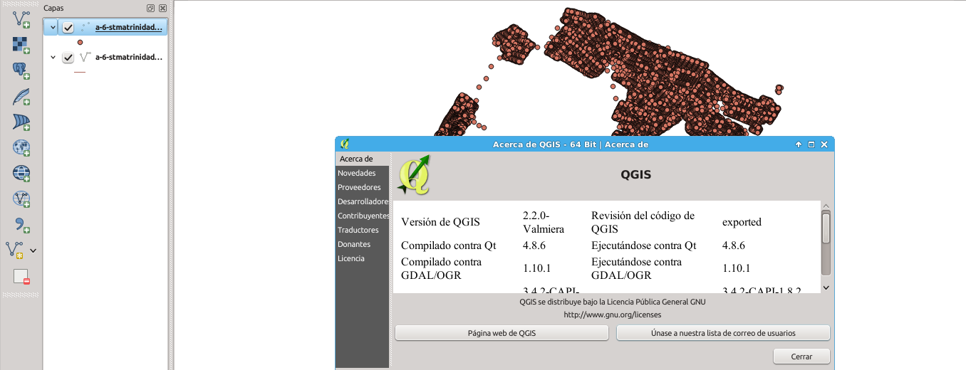 QGIS 2.2.0 en Ubuntu 14.04 LTS
