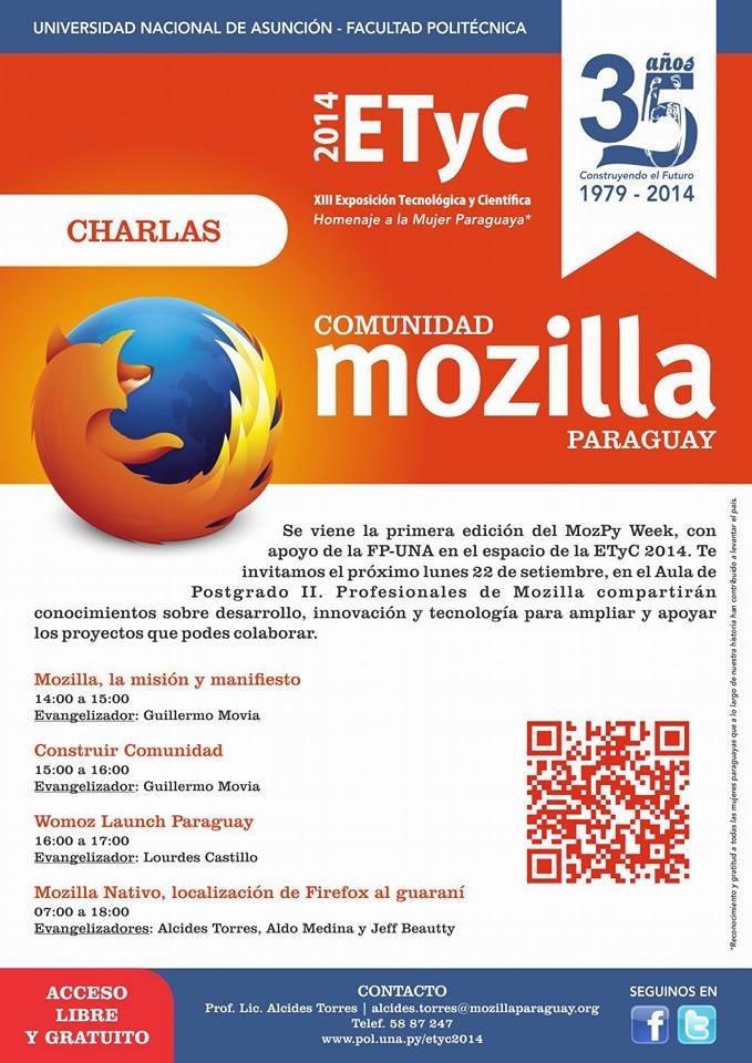 Charlas de la Comunidad Mozilla Paraguay en la ETyC 2014