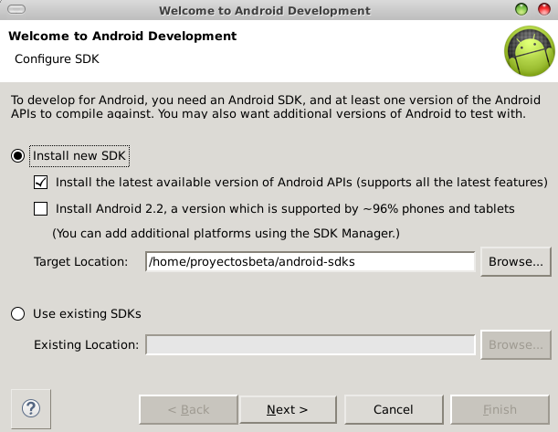 Instalar SDK de Android en Eclipse Luna