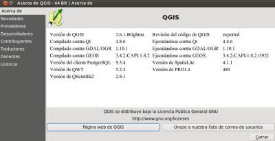 QGIS 2.6.1 en Ubuntu 14.04 LTS