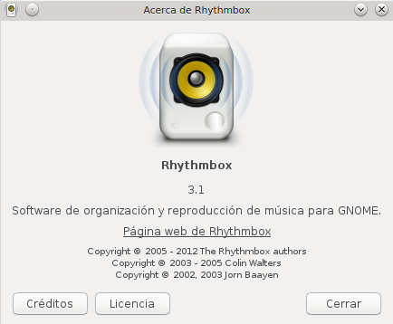 Rhythmbox 3.1 en Ubuntu 14.04 LTS