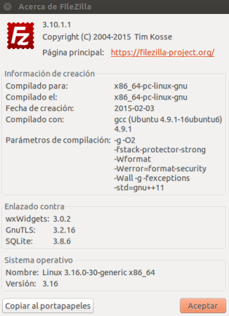 Filezilla 3.10.1.1 en Ubuntu 14.10
