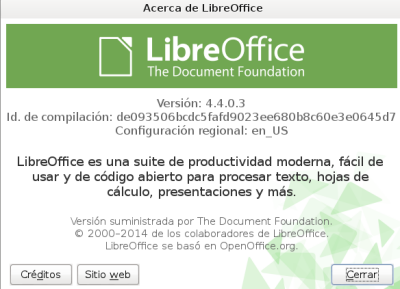 LibreOffice 4.4.0.3 en Debian Wheezy