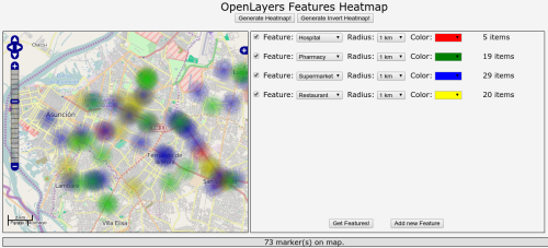 Heatmap de POI de OSM