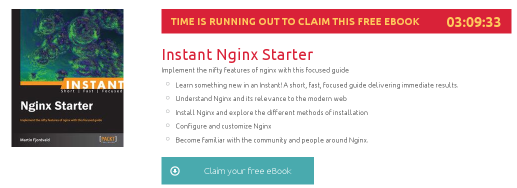 "Instant Nginx Starter", ebook gratuito de @packtpub disponible durante las próximas 3 horas