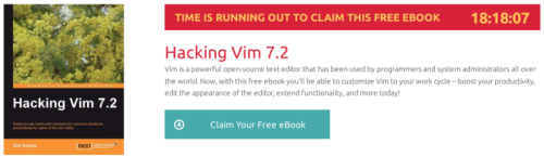 Hacking Vim 7.2, ebook gratuito de @packtpub disponible durante las próximas 18 horas