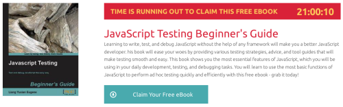 JavaScript Testing Beginner's Guide, ebook gratuito de @packtpub disponible durante las próximas 20 horas