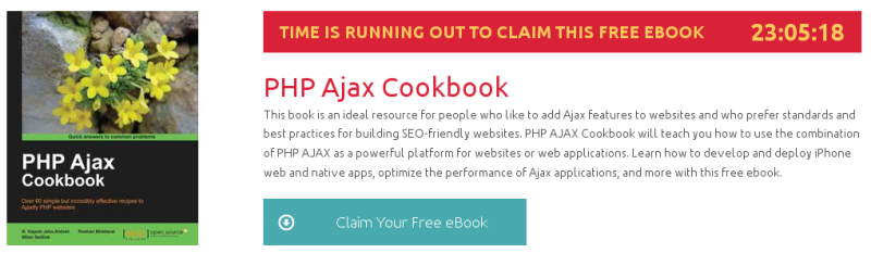 PHP Ajax Cookbook, ebook gratuito de packtpub disponible durante las próximas 23 horas