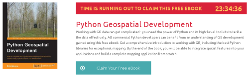 Python Geospatial Development, ebook gratuito de packtpub disponible durante las próximas 23 horas