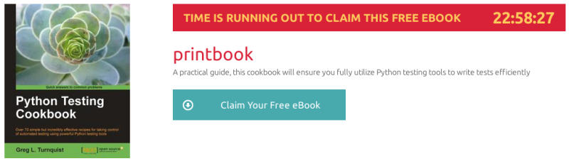 Python Testing Cookbook, ebook gratuito de packtpub disponible durante las próximas 22 horas