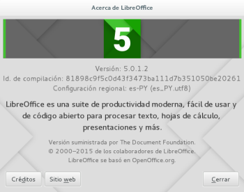 LibreOffice 5.0.1 en Debian Jessie