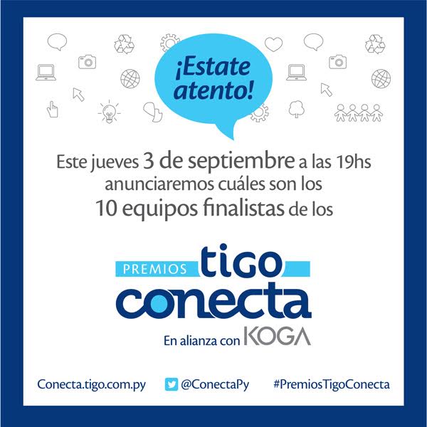 Afiche sobre los 10 finalistas de los Premios Tigo Conecta