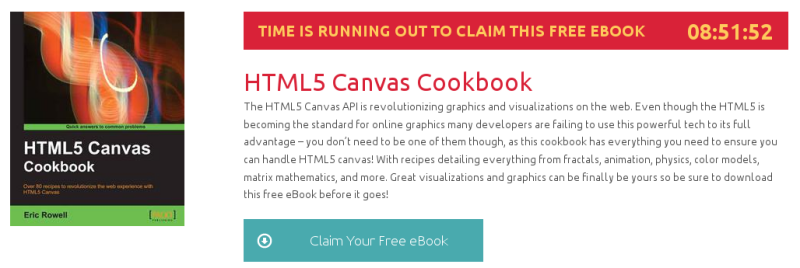 HTML5 Canvas Cookbook, ebook gratuito de packtpub disponible durante las próximas 8 horas