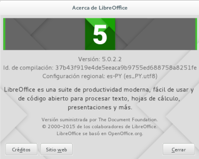 LibreOffice 5.0.2 en Debian Jessie