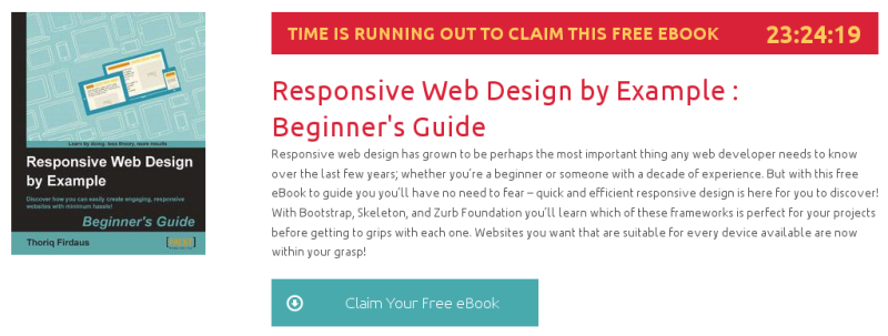 Responsive Web Design by Example : Beginner's Guide, ebook gratuito de packtpub disponible durante las próximas 23 horas