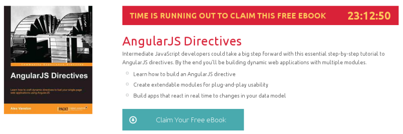 AngularJS Directives, ebook gratuito disponible durante las próximas 23 horas
