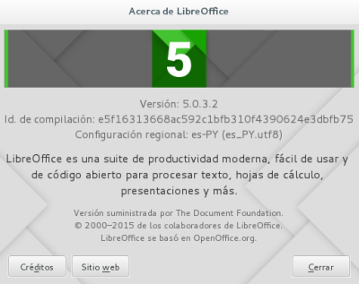 LibreOffice 5.0.3 en Debian Jessie