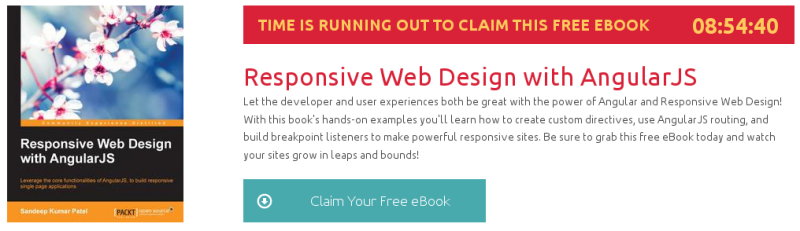 Responsive Web Design with AngularJS, ebook gratuito disponible durante las próximas 8 horas