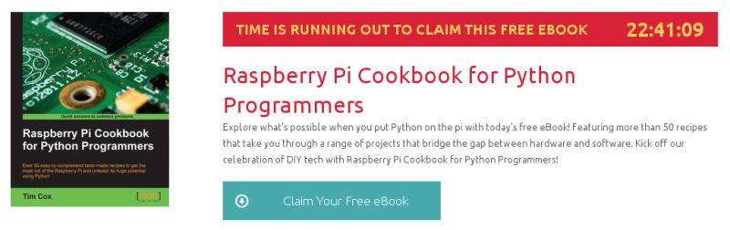 Raspberry Pi Cookbook for Python Programmers, ebook gratuito disponible durante las próximas 22 horas