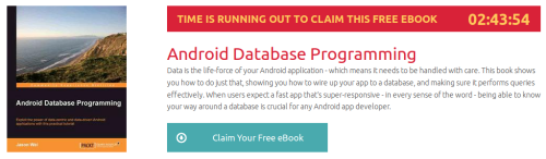 Android Database Programming, ebook gratuito disponible durante las próximas 2 horas