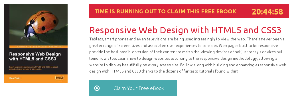 Responsive Web Design with HTML5 and CSS3, ebook gratuito disponible durante las próximas 20 horas
