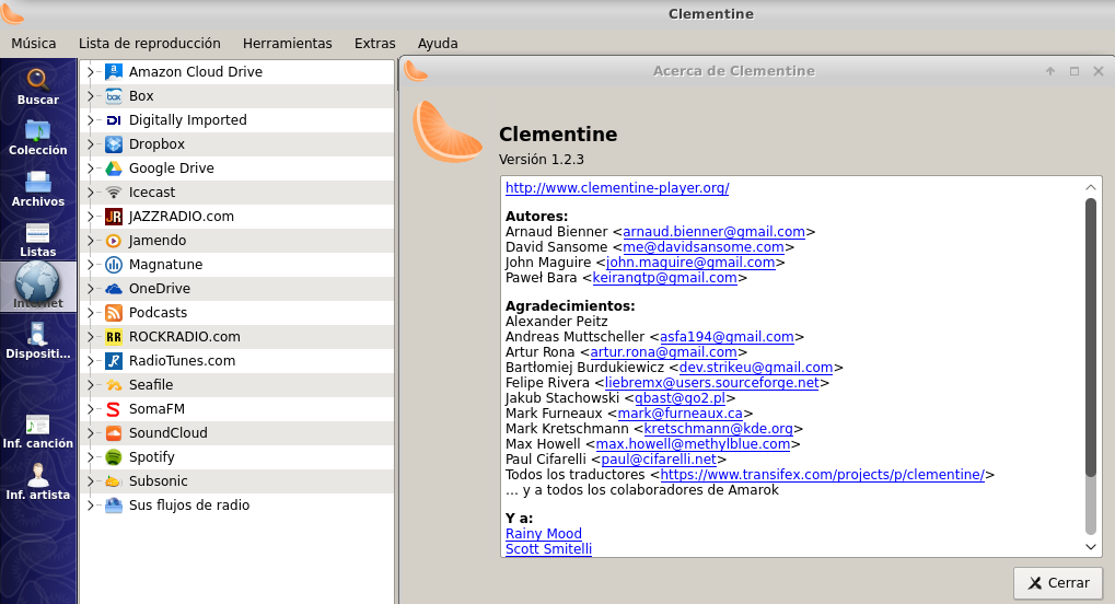 Clementine en Ubuntu 16.04 LTS
