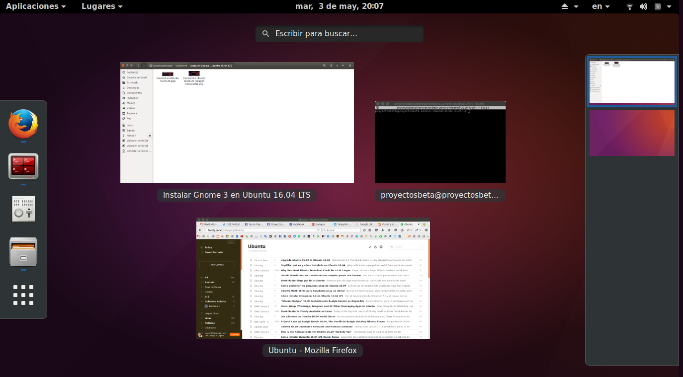 Gnome3 en Ubuntu 16.04 LTS