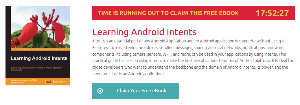Learning Android Intents, ebook gratuito disponible durante las próximas 17 horas