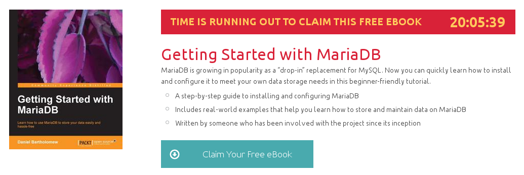 Getting Started with MariaDB, ebook gratuito disponible durante las próximas 19 horas