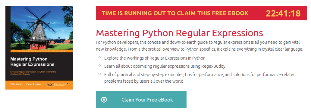 Mastering Python Regular Expressions, ebook gratuito disponible durante las próximas 22 horas
