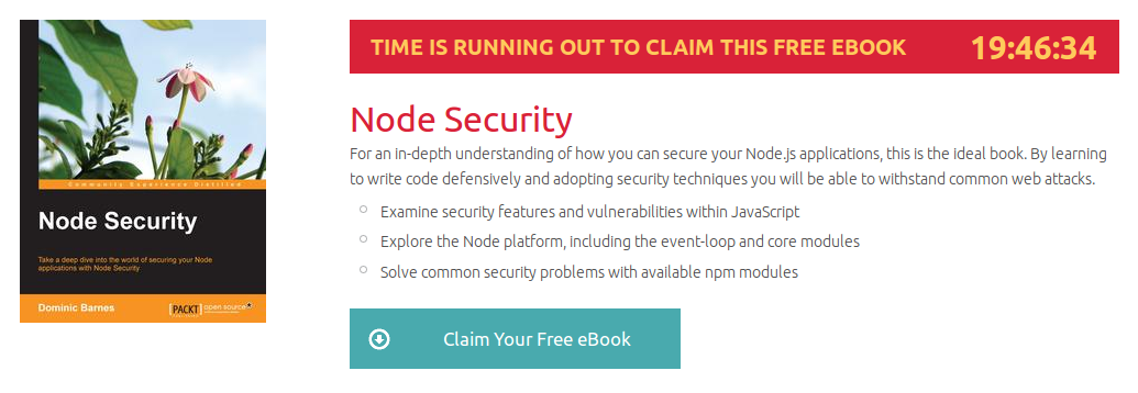 Node Security, ebook gratuito disponible durante las próximas 19 horas