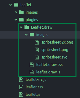Archivos css, js e imágenes del plugin Leaftlet.draw