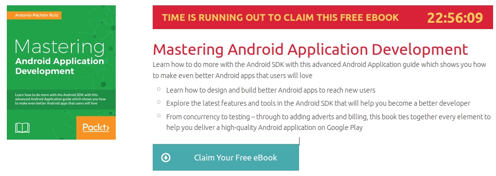 Mastering Android Application Development, ebook gratuito disponible durante las próximas 22 horas
