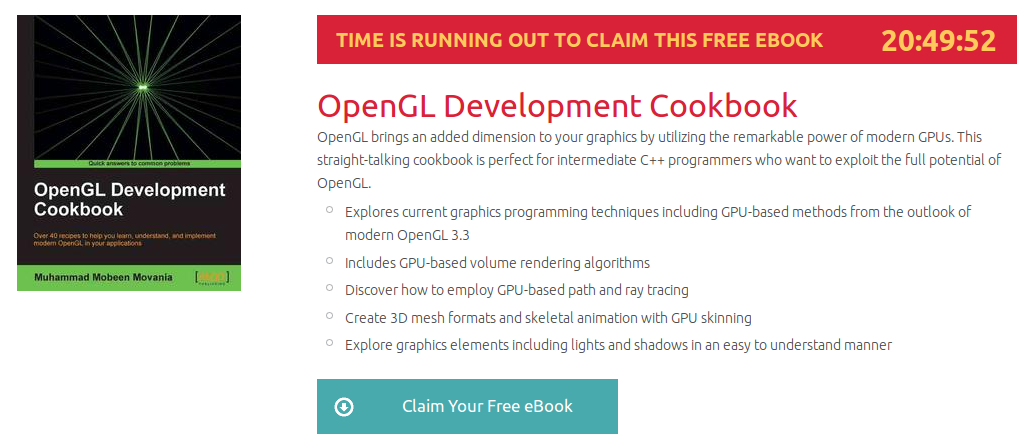 OpenGL Development Cookbook, ebook gratuito disponible durante las próximas 20 horas